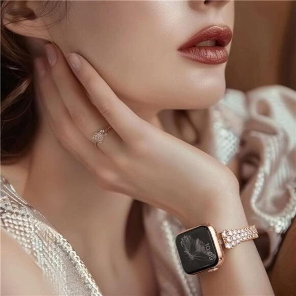 NEW Diamond/Rose Gold Apple Watch Band